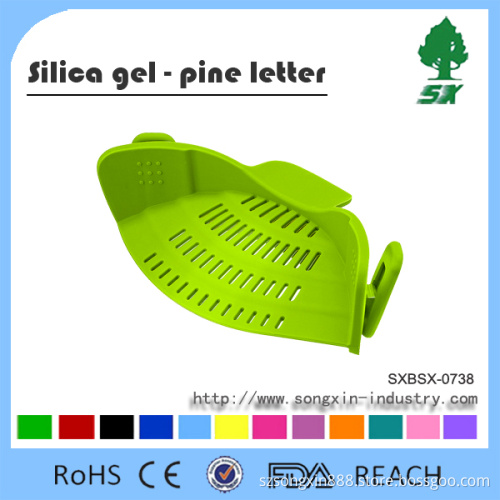 Clip-on Silicone Strainer for Draining Drainer Food While Cooking